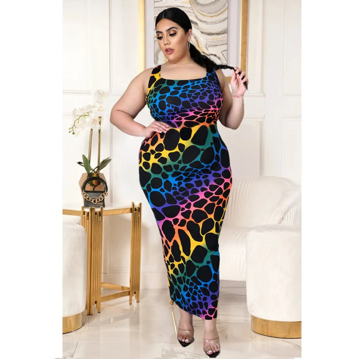 Rainbow Safari Curvy Dress