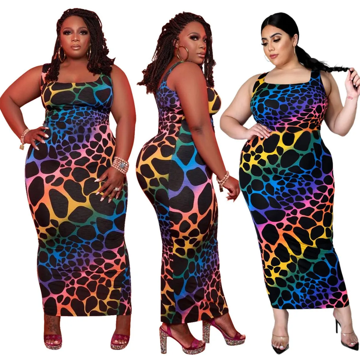 Rainbow Safari Curvy Dress