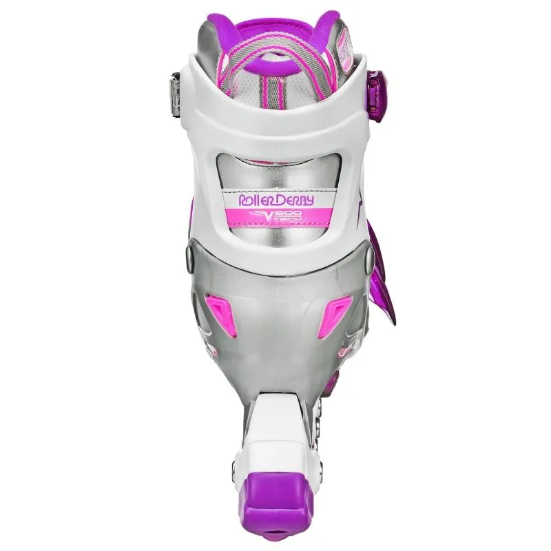 RDS V-Tech 500 Girls (US6-9) Grey Pink Adjustable Inline Skates