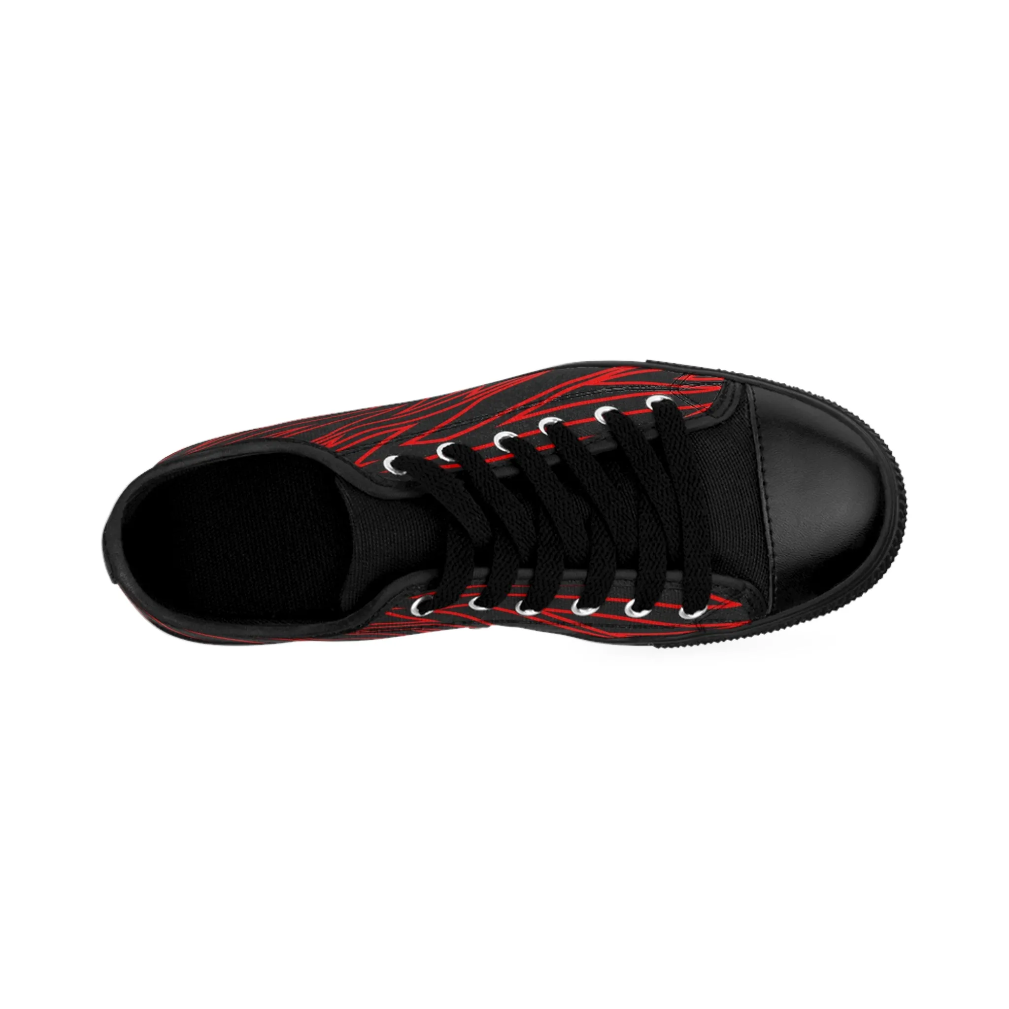 Red Bolt Pattern Women's Sneakers