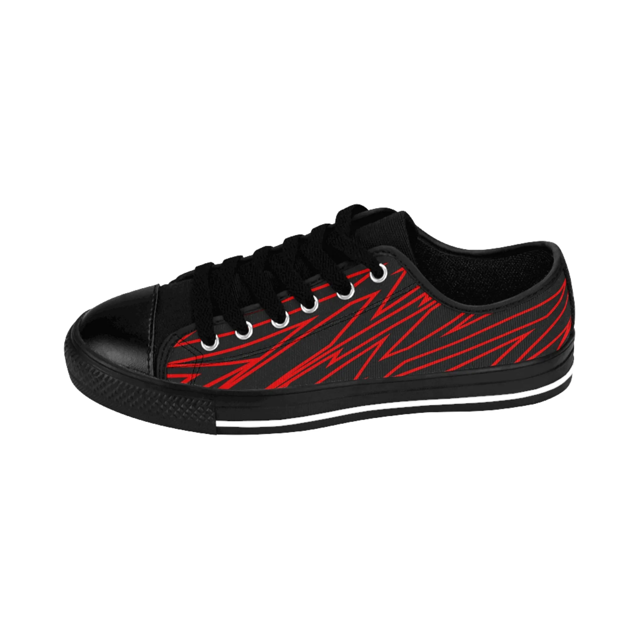 Red Bolt Pattern Women's Sneakers