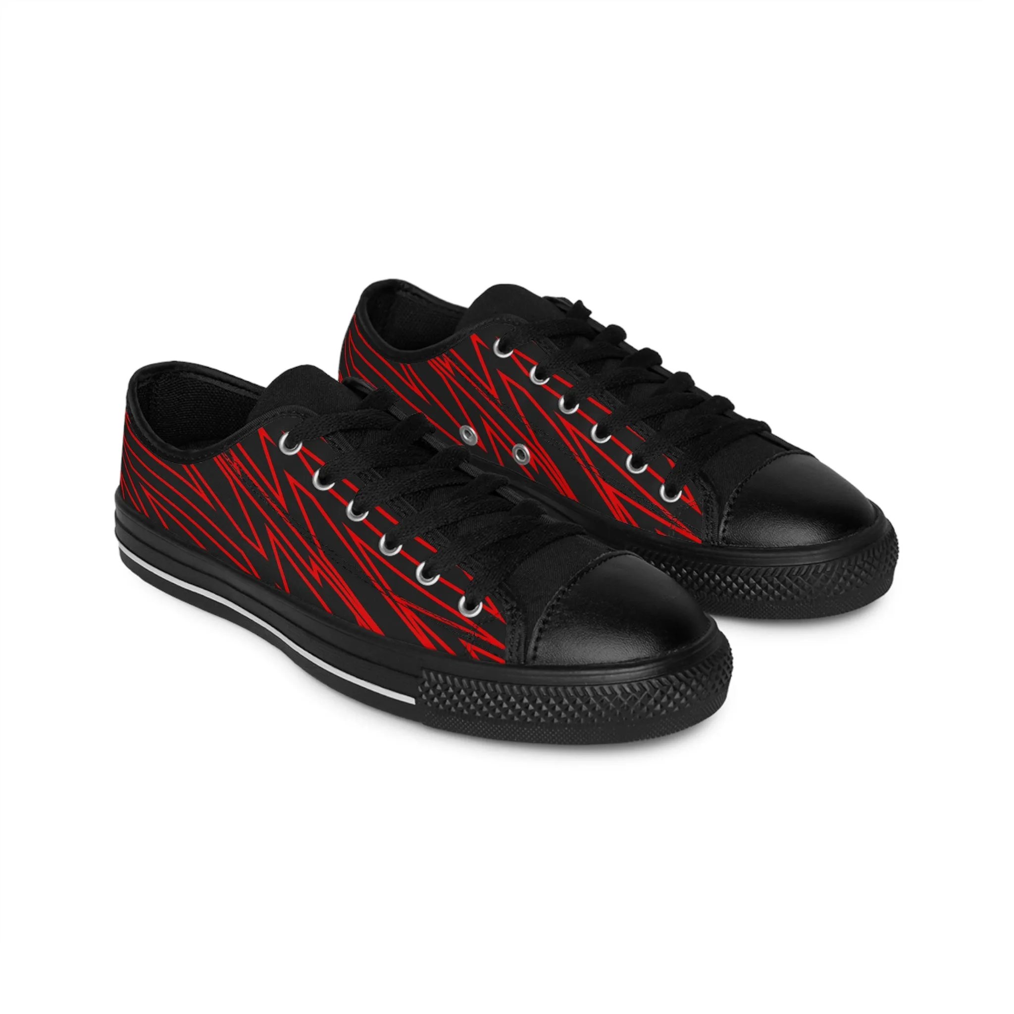 Red Bolt Pattern Women's Sneakers