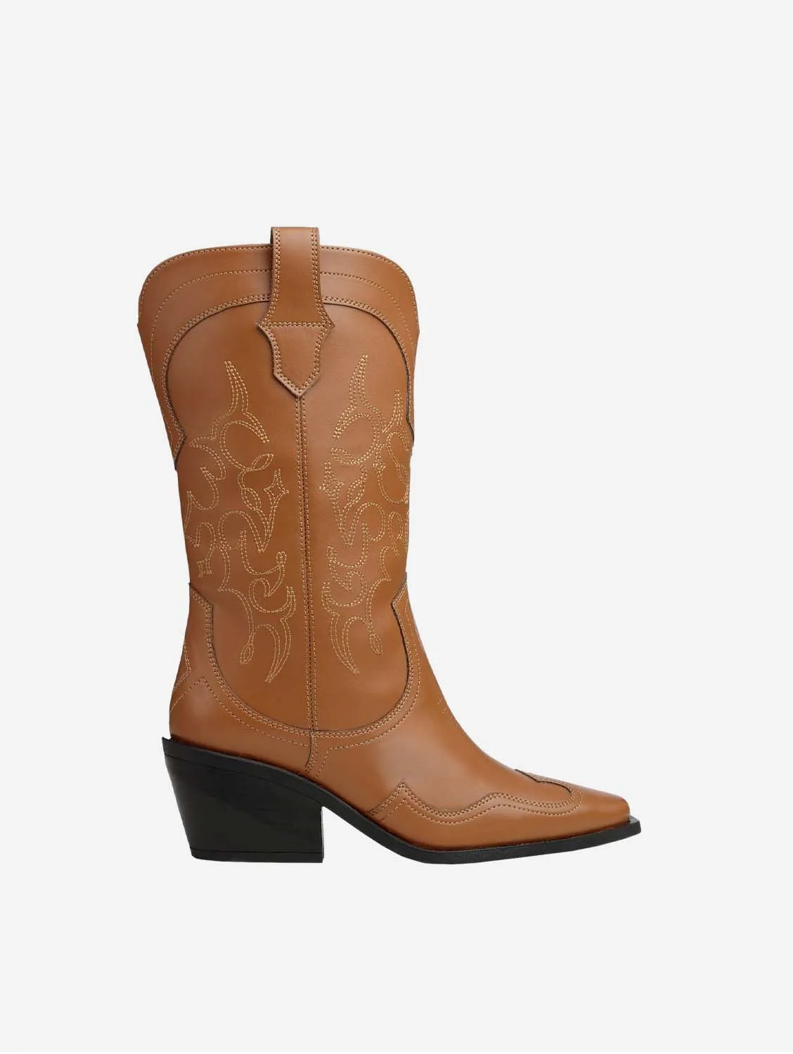 Regan II Vegan Apple Leather Cowboy Boots | Ginger