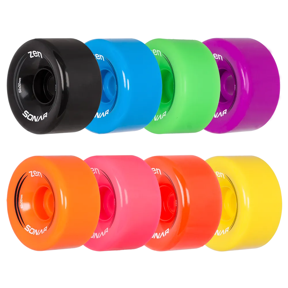 Riedell Skates Sonar Zen 62mm Outdoor Skate Wheels (Set of 4)