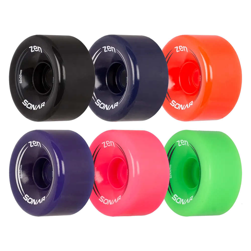 Riedell Skates Sonar Zen 62mm Outdoor Skate Wheels (Set of 4)