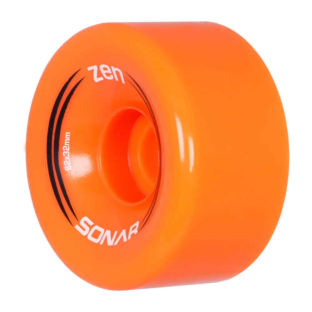 Riedell Sonar Zen 85a 62mm (Set of 4) Orange Roller Skate Wheels