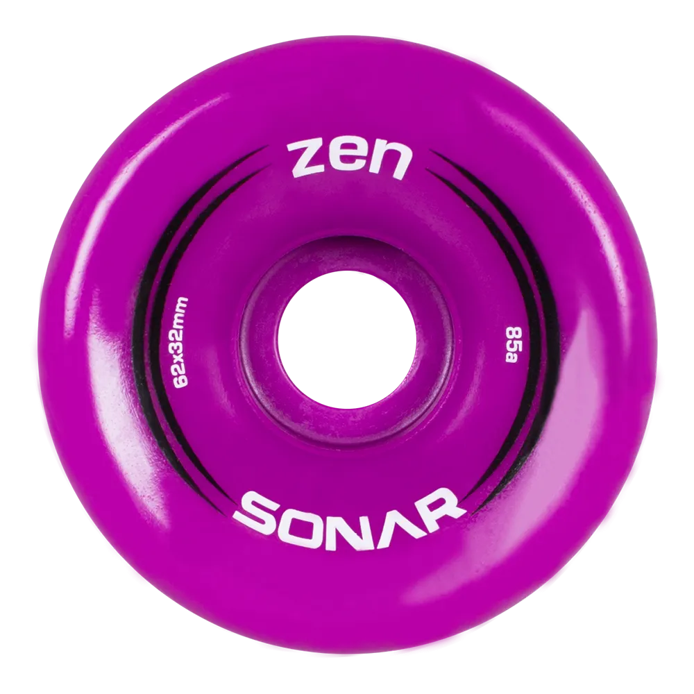 Riedell Sonar Zen 85a 62mm (Set of 4) Purple Roller Skate Wheels