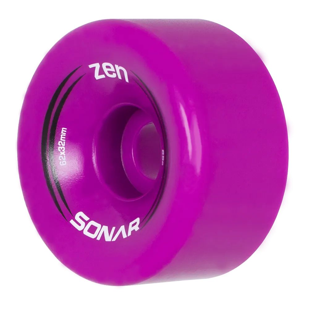 Riedell Sonar Zen 85a 62mm (Set of 4) Purple Roller Skate Wheels