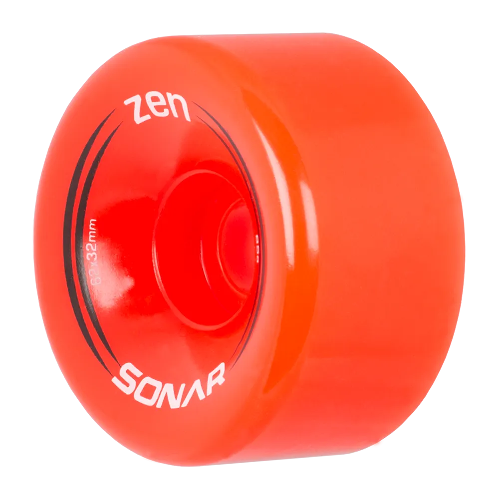 Riedell Sonar Zen 85a 62mm (Set of 4) Red Roller Skate Wheels