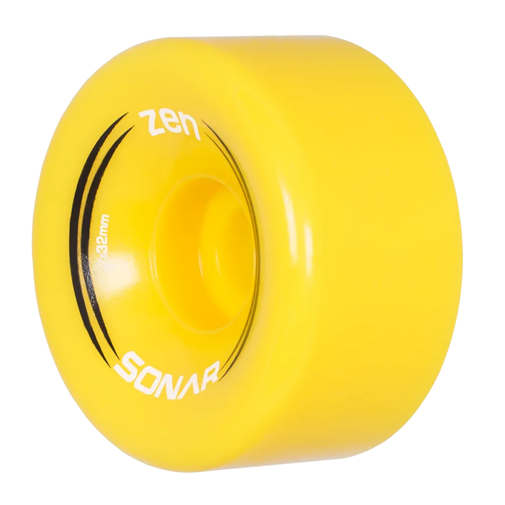 Riedell Sonar Zen 85a 62mm (Set of 4) Yellow Roller Skate Wheels