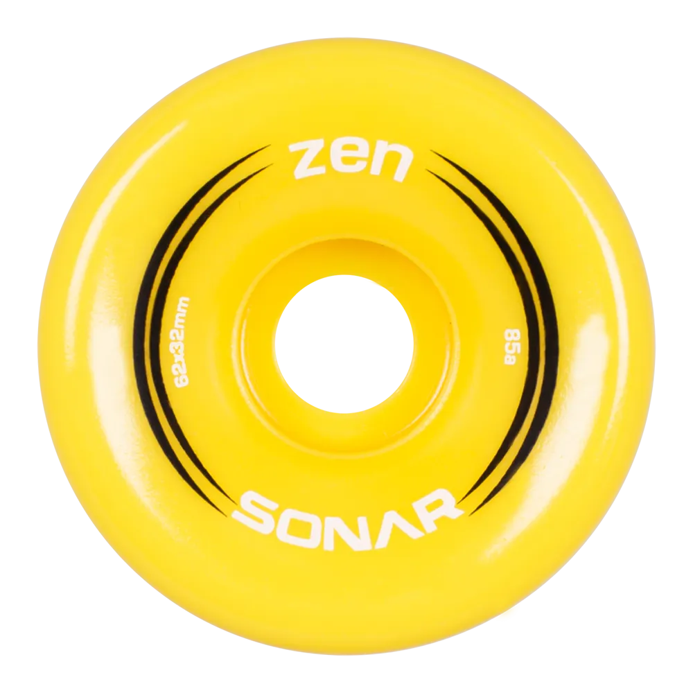 Riedell Sonar Zen 85a 62mm (Set of 4) Yellow Roller Skate Wheels