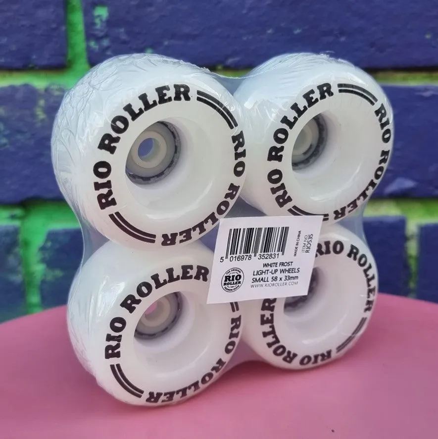 Rio Roller Light Up Wheels White 82A - 4 Pack