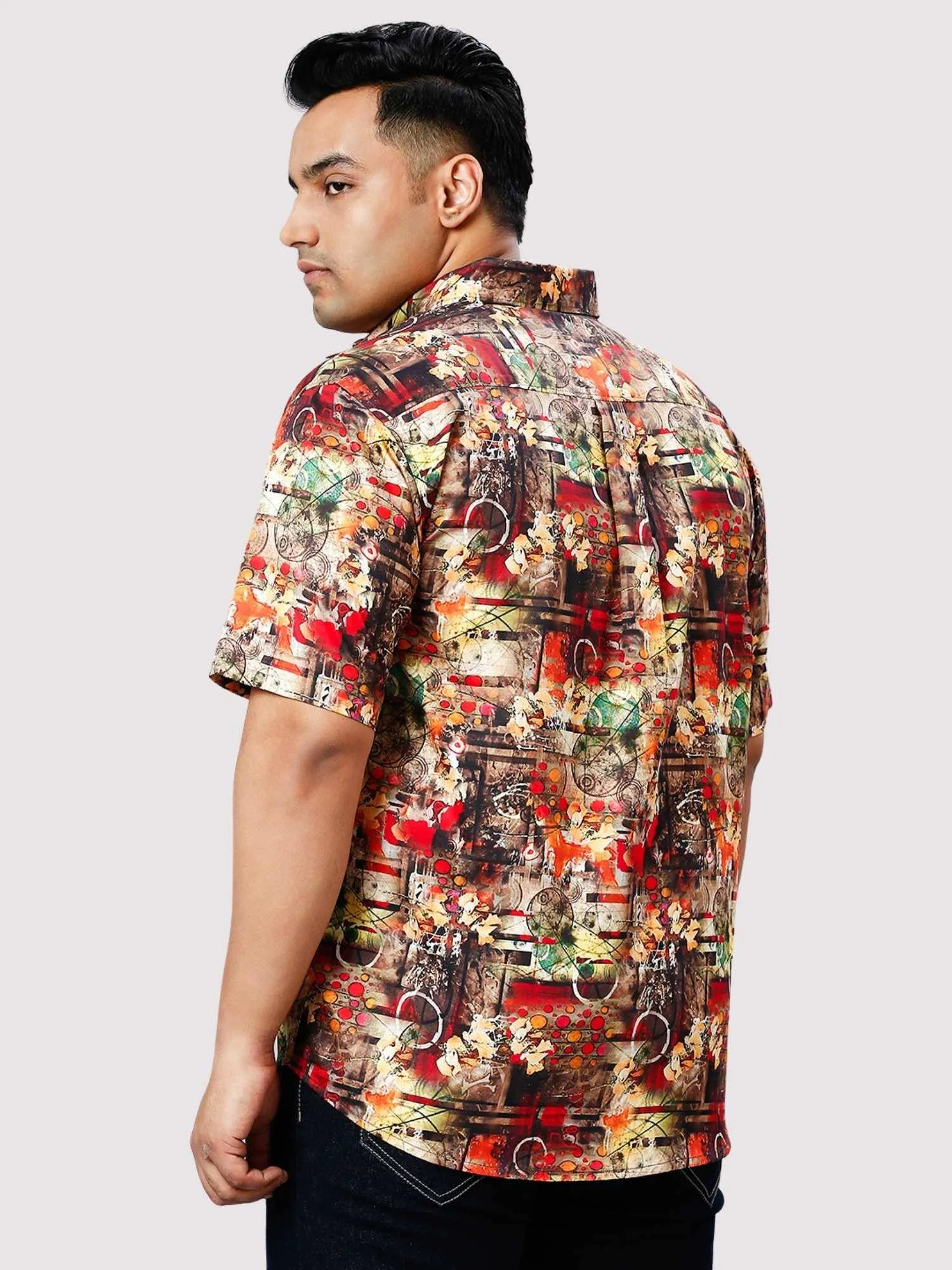 Rodeo Tone Digital Printed Half Sleeve Shirt Men's Plus Size