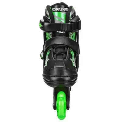 Roller Derby Stryde Lighted Boys' Adjustable Inline Skate - Black/Green M