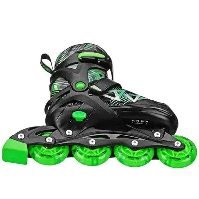 Roller Derby Stryde Lighted Boys' Adjustable Inline Skate - Black/Green M