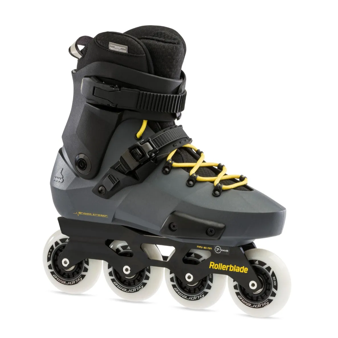 Rollerblade Twister Edge 80 Anthracite Yellow Inline Skates *Last Pair* US 7.5