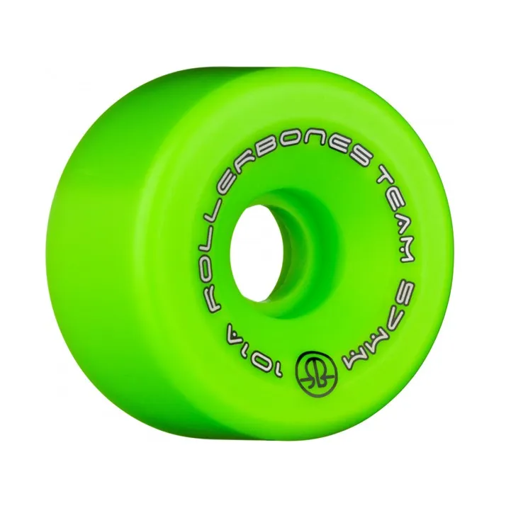 Rollerbones Team Logo Wheels Green 98A, 101A - 8 pack