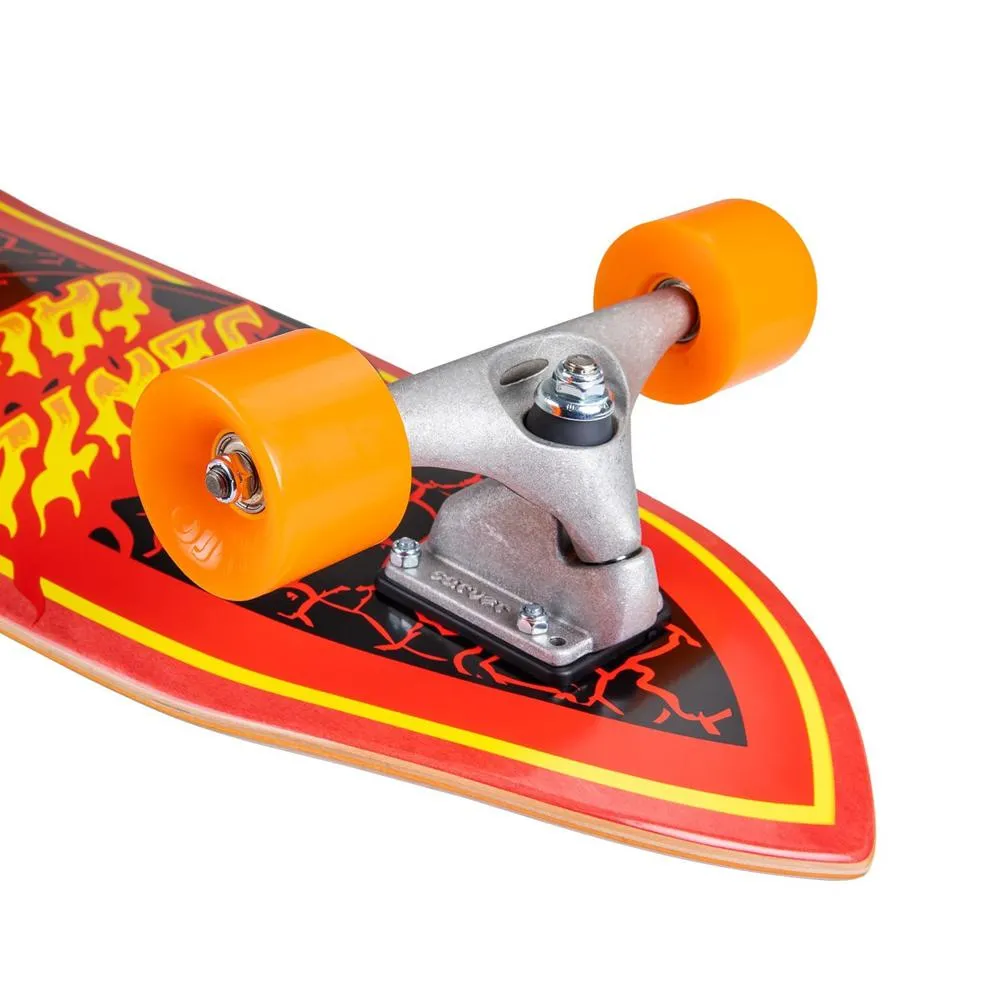 Santa Cruz Flame Dot Shark Surfskate 32" Cruiser Longboard