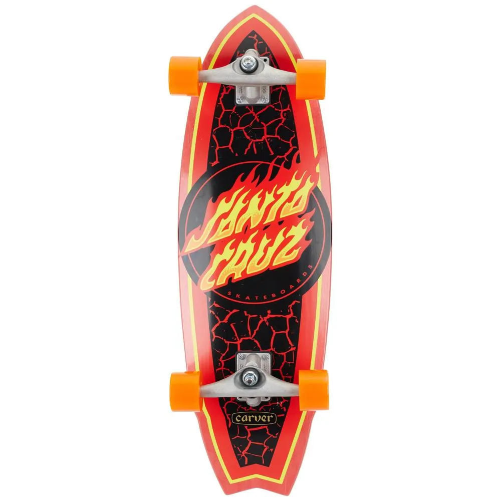 Santa Cruz Flame Dot Shark Surfskate 32" Cruiser Longboard