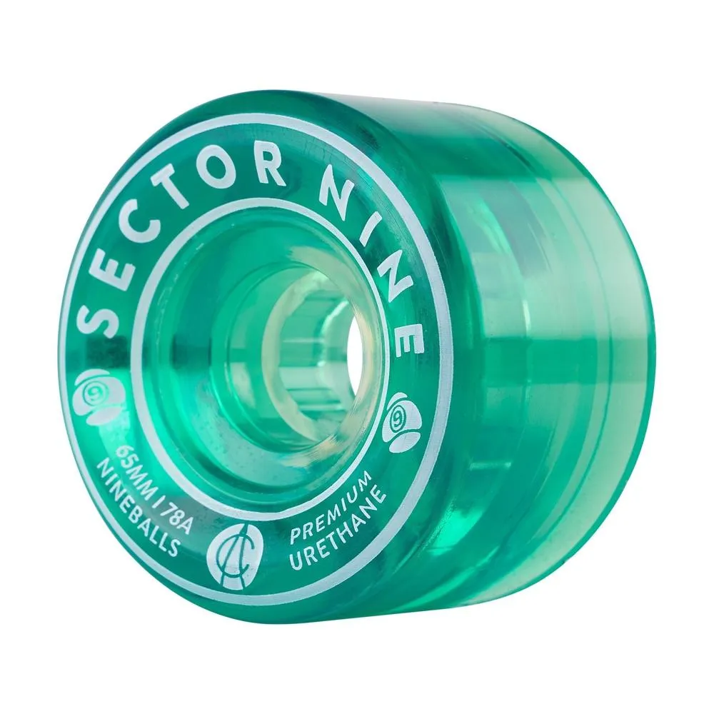 Sector 9 Nineballs 65mm 78A Clear Green Wheels | Set of 4