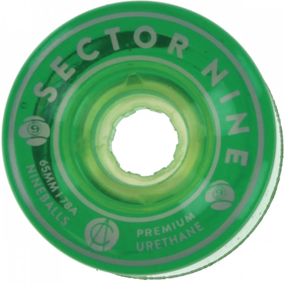 Sector 9 Nineballs 65mm 78A Clear Green Wheels | Set of 4