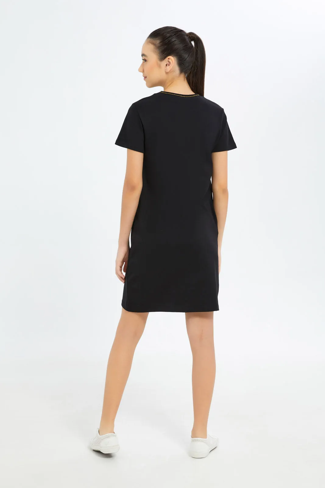 Senior Girls Black Basic Dress