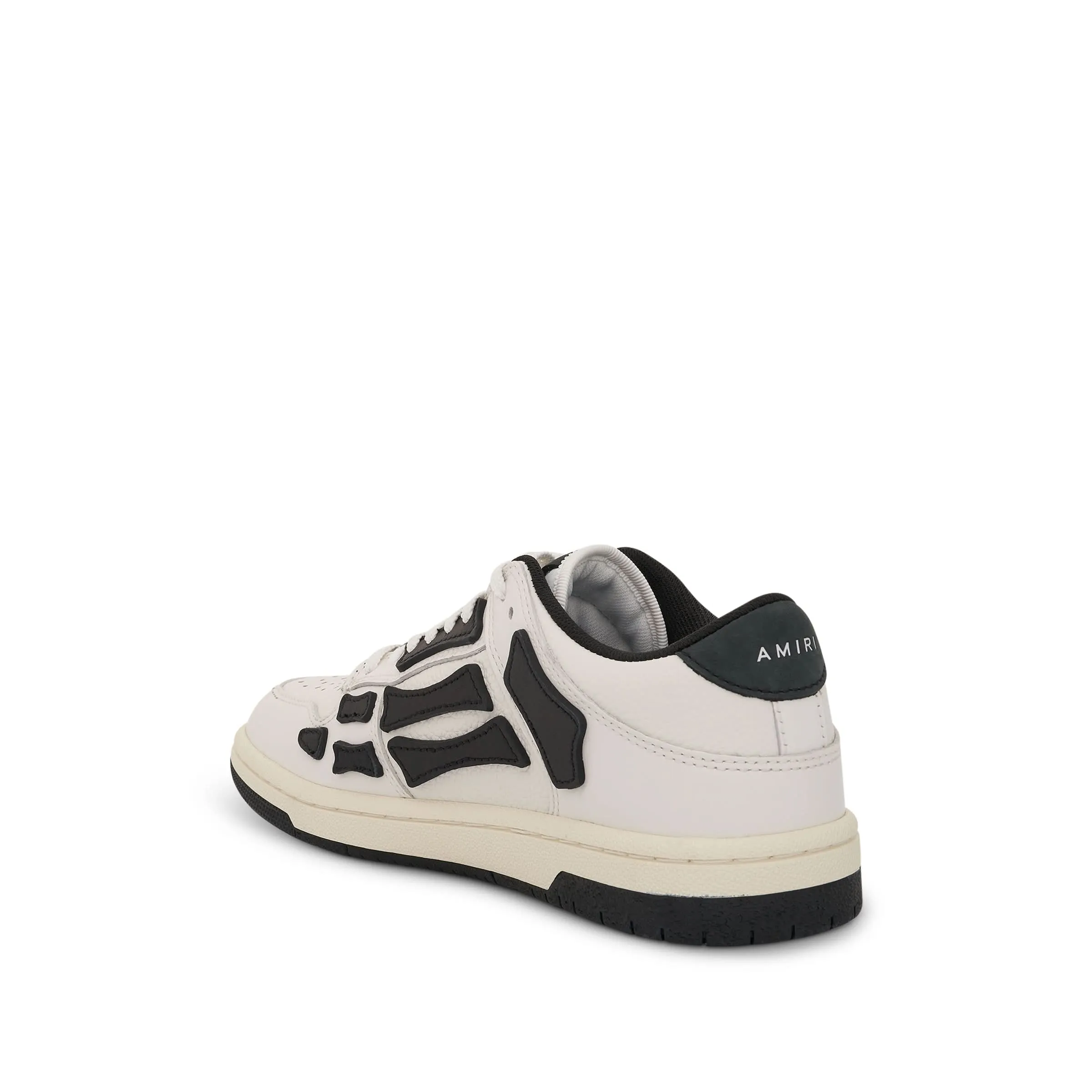 Skeleton Leather Sneaker in White/Black