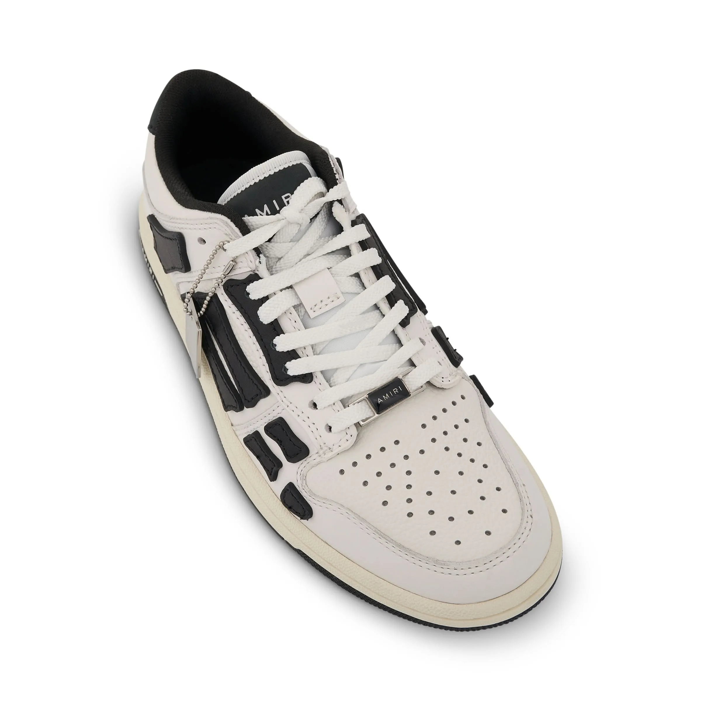 Skeleton Leather Sneaker in White/Black