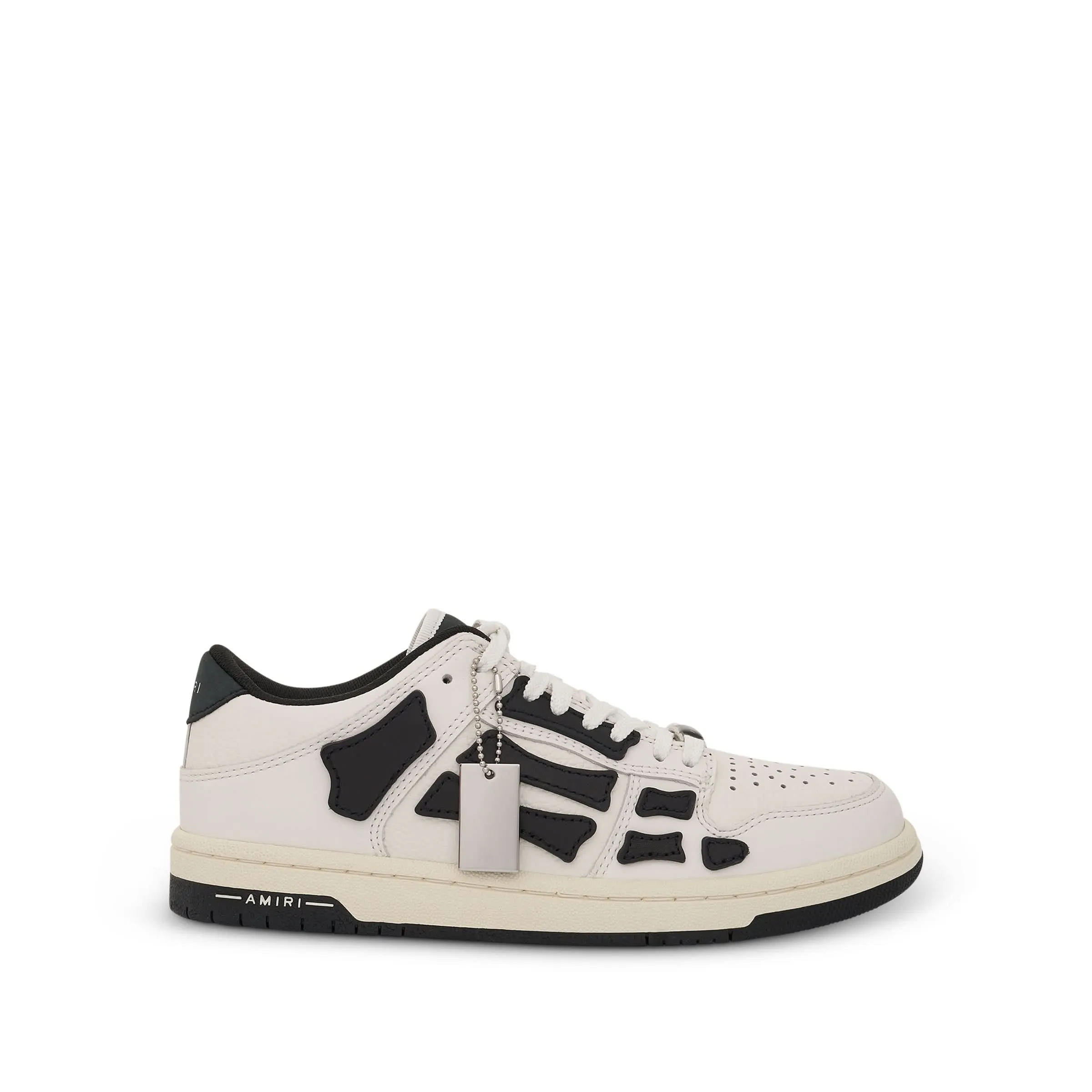 Skeleton Leather Sneaker in White/Black