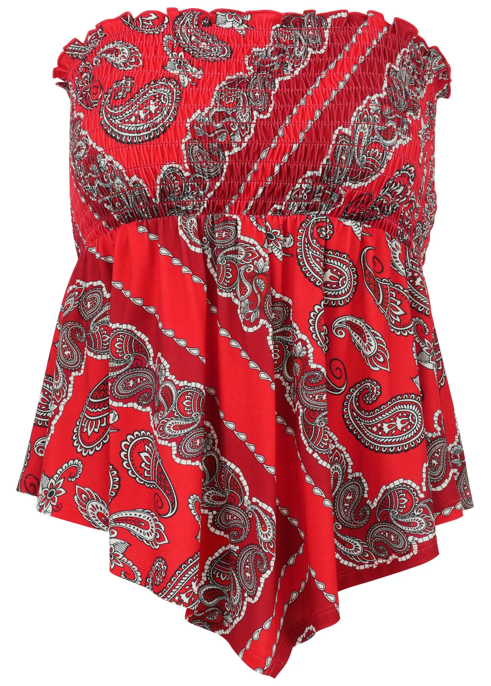 Smocked Bandana Top - Bandana Red