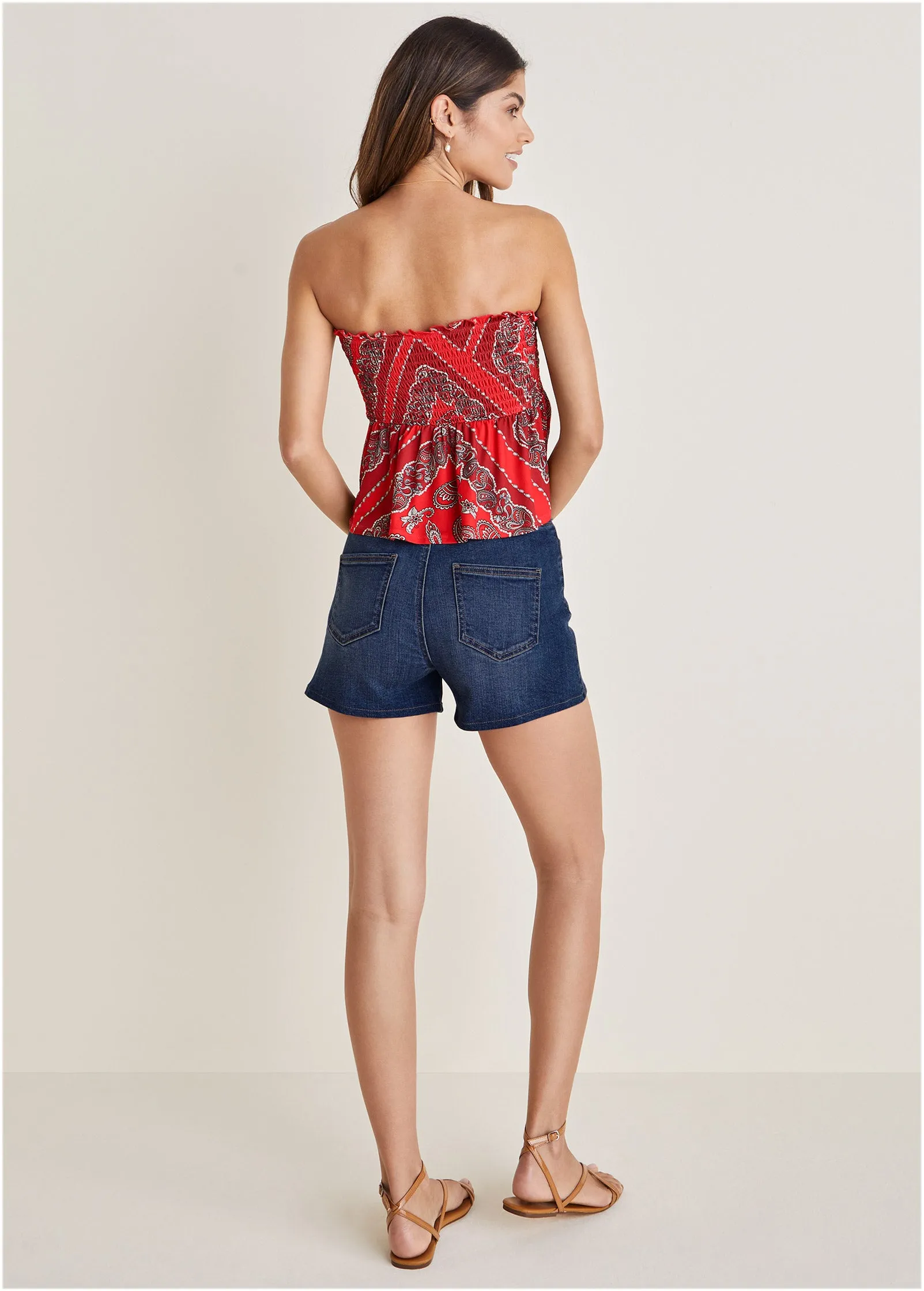 Smocked Bandana Top - Bandana Red