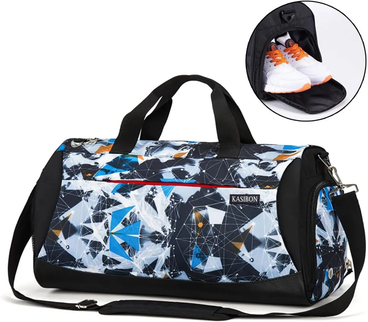 Sports Gym Bag with Shoes Compartment and Wet Pocket, Travel Duffle Bag for Men and Women