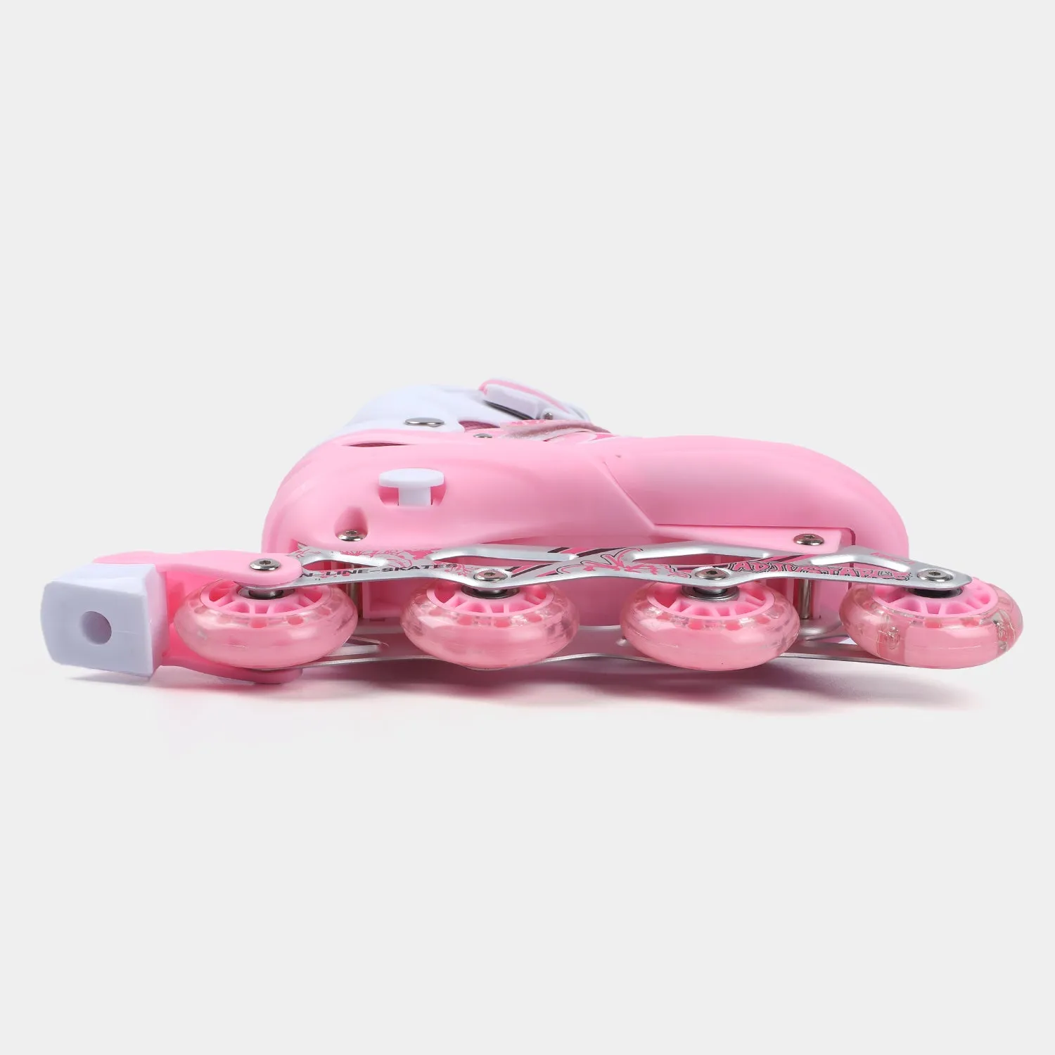 Sports Skate Shoes With 6 in 1 Safety Pads Set - Pink