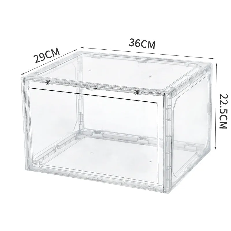 Stackable Clear Sneaker Shoe Box Organizer with Lids