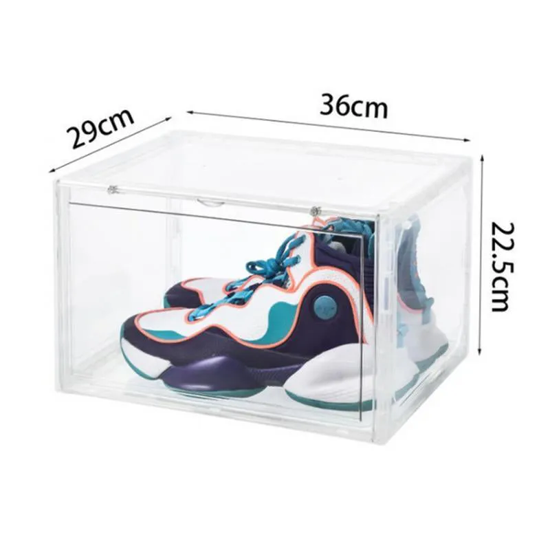 Stackable Clear Sneaker Shoe Box Organizer with Lids