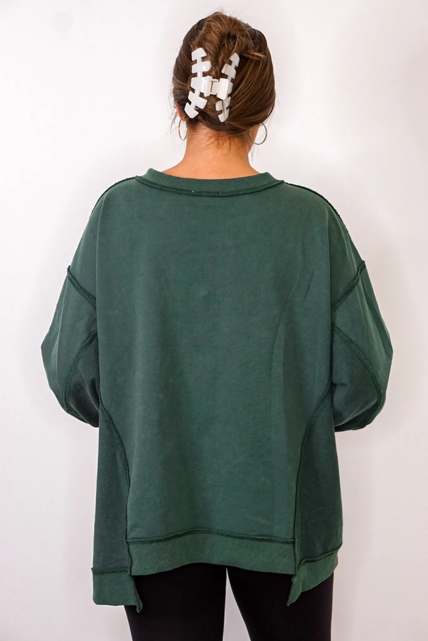 Stellar Weekend Washed Hunter Green Pullover