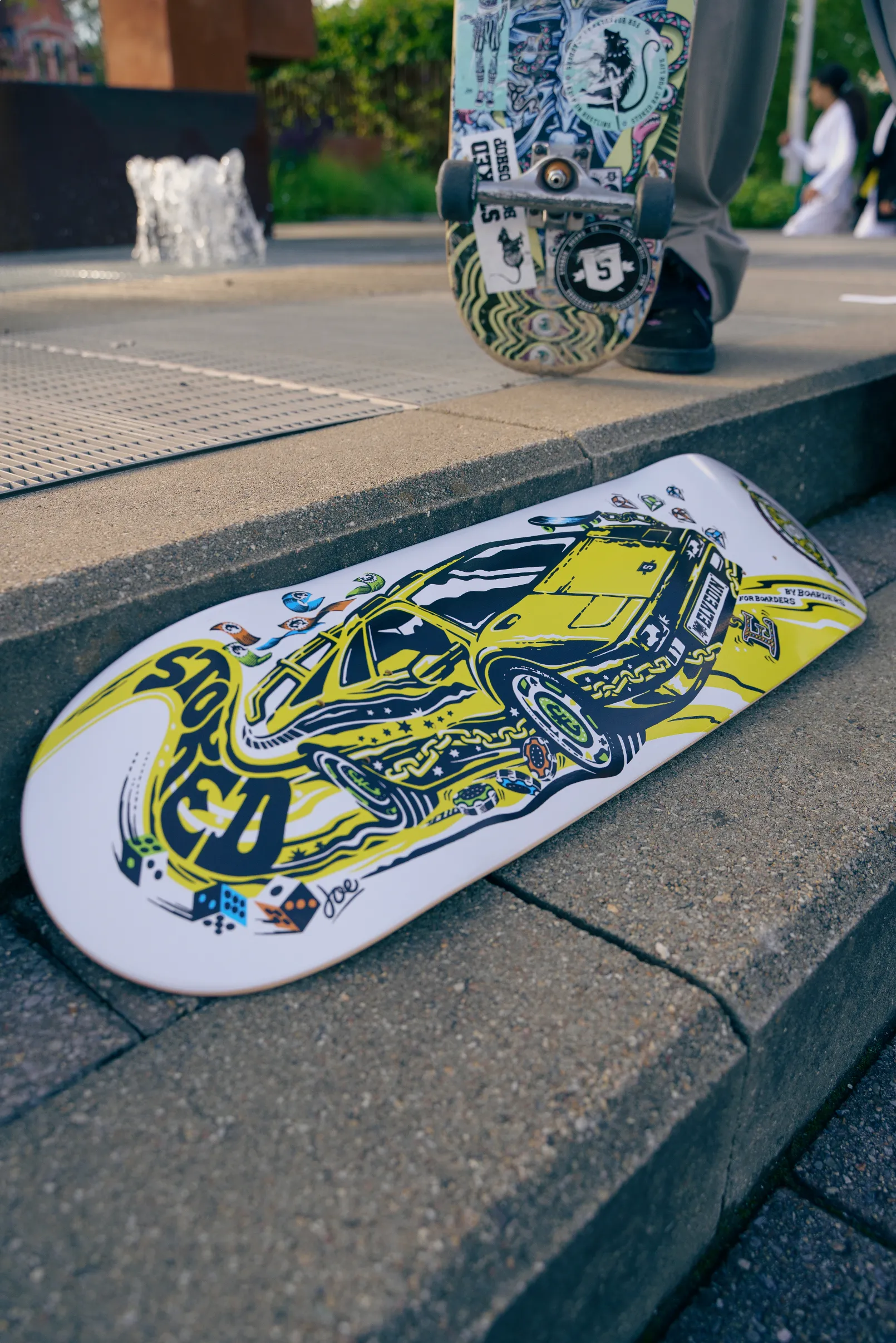 Stoked Elvedin Diablo Yellow Skateboard Deck