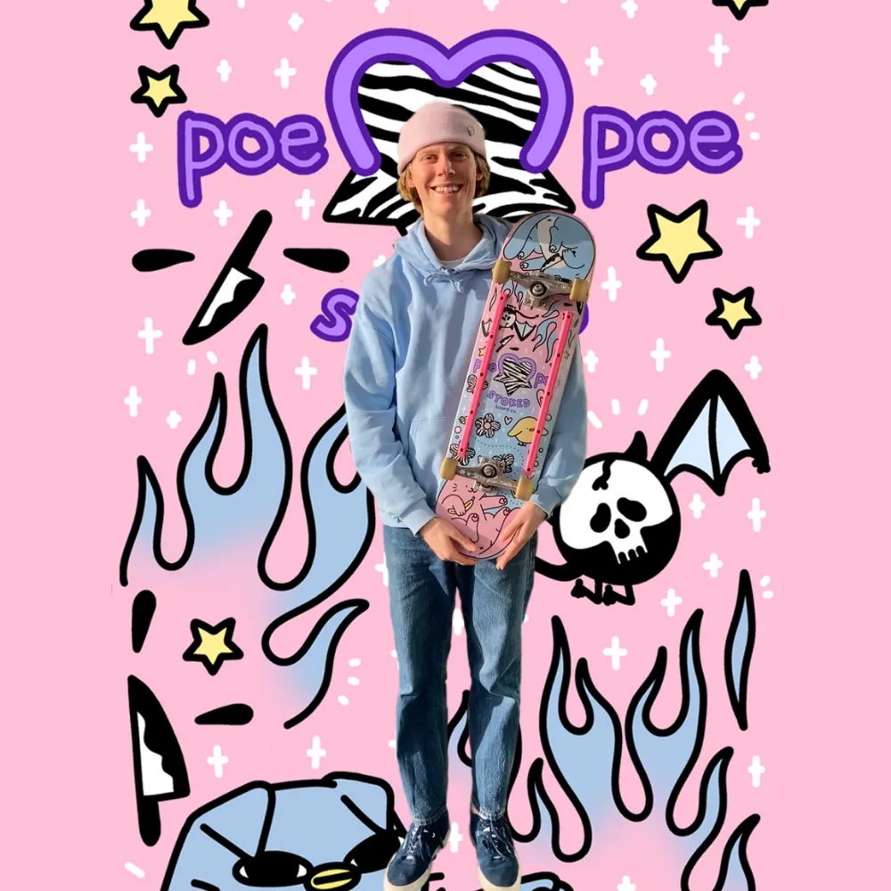 Stoked Poempoe Cat Skateboard Deck