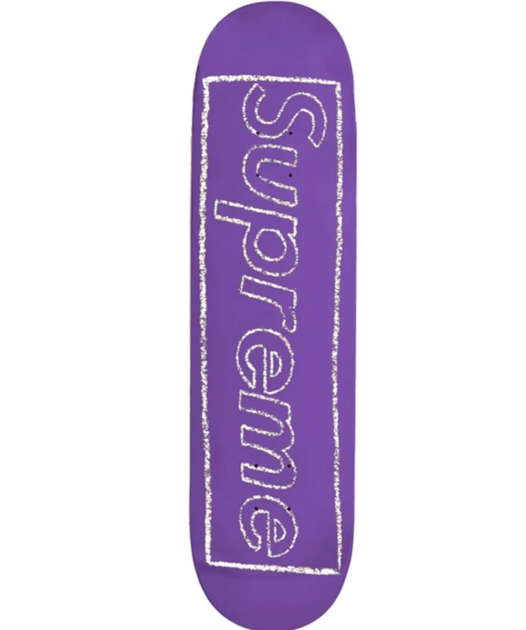 Supreme KAWS Chalk Logo Deck- Purple Skateboard by Kaws- Brian Donnelly