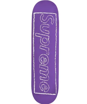 Supreme KAWS Chalk Logo Deck- Purple Skateboard by Kaws- Brian Donnelly