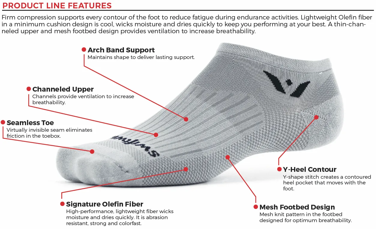 Swiftwick - Aspire Seven Stripe Gray Sock