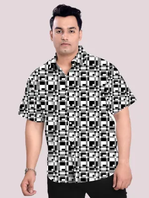 Tartan Black Plus Size Half Shirt