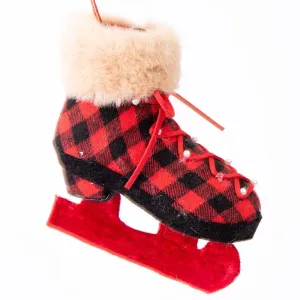 Tartan Skate Boot Christmas Tree Decoration - 13cm