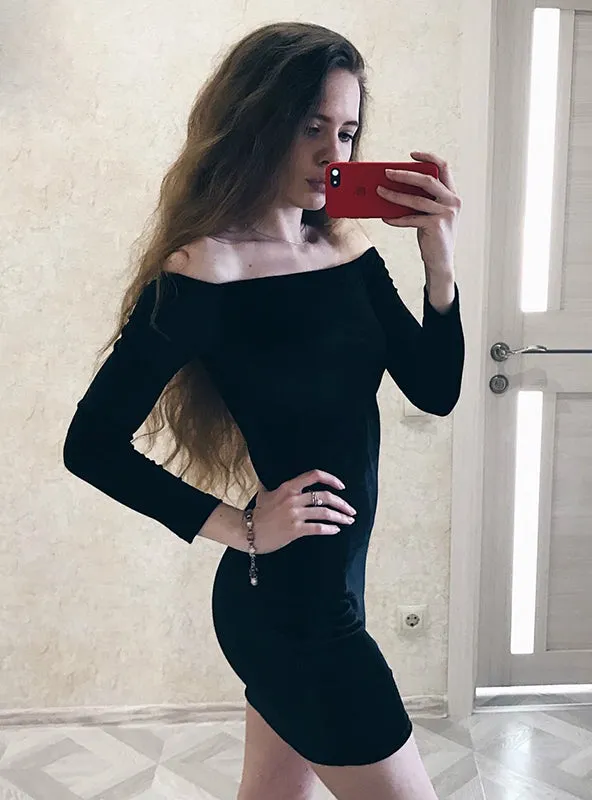 TastyHottie - Sexy Off Shoulder Sheath Velvet Dress