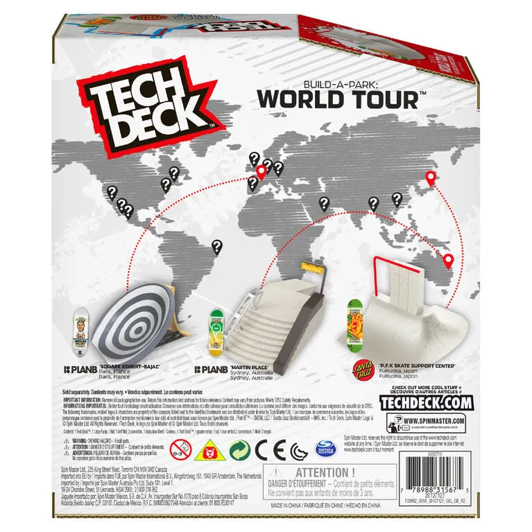 Tech Deck, Build-A-Park World Tour, P.F.K Skate Support Center, Ramp Set with Signature Fingerboard