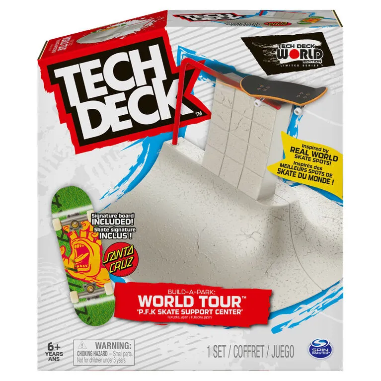 Tech Deck, Build-A-Park World Tour, P.F.K Skate Support Center, Ramp Set with Signature Fingerboard