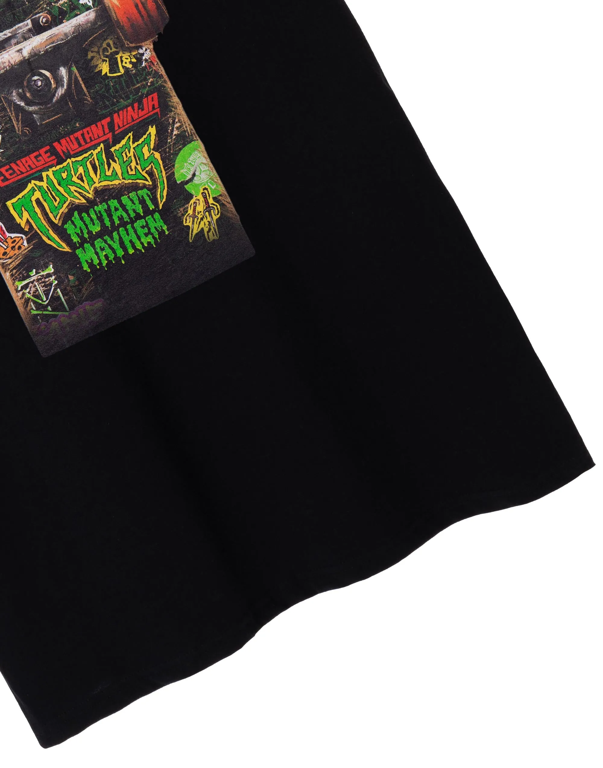 Teenage Mutant Ninja Turtles Mens Black Mutant Mayhem Skateboard Design Short-Sleeved T-Shirt