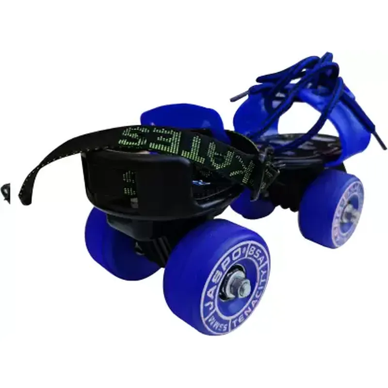 Tenacity Lite Rubber Wheel Adjustable Quad Roller Skate (6-14 years) |  Size 1-8 UK | (Blue)