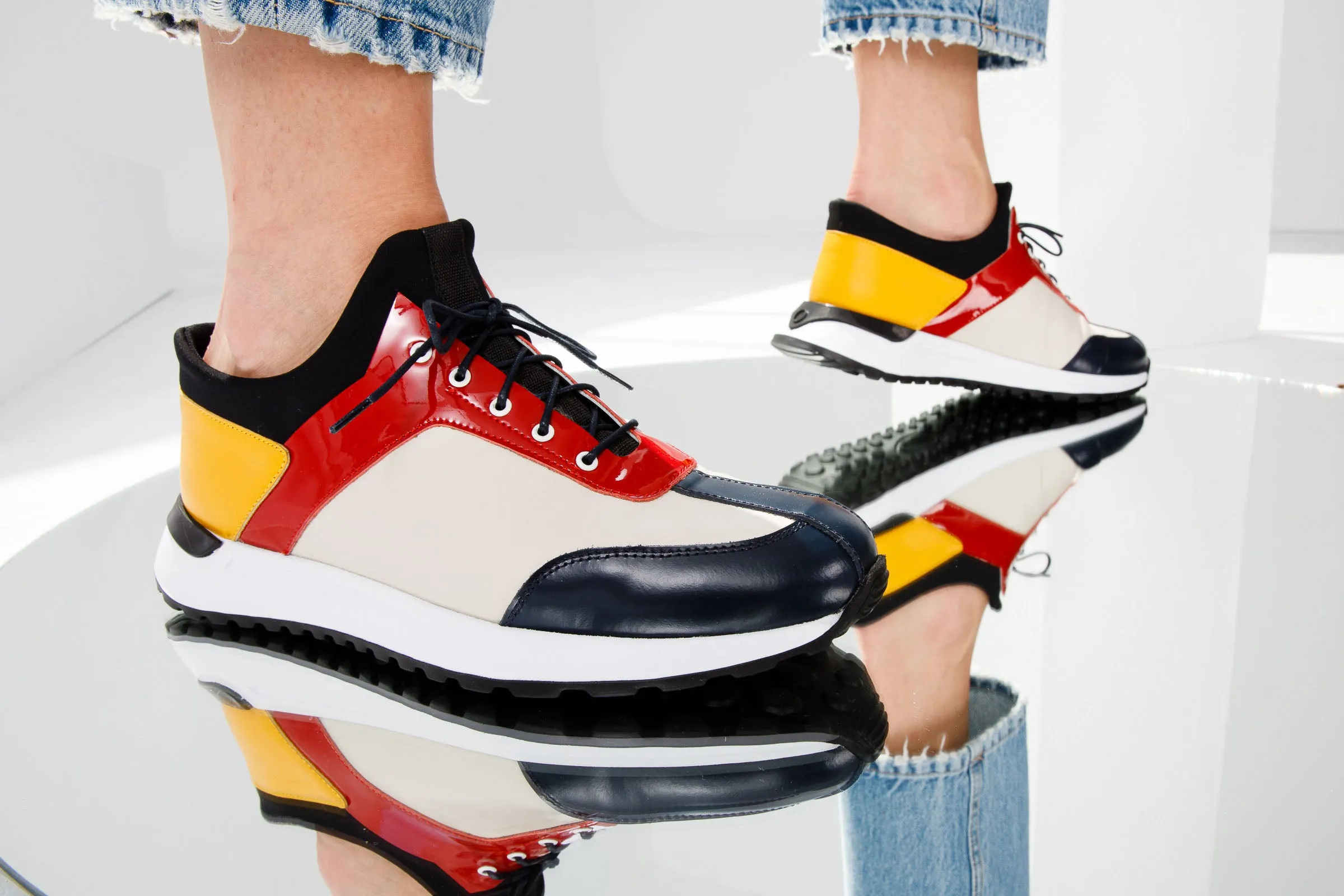 The Crapo Multicolor Leather Women Sneaker