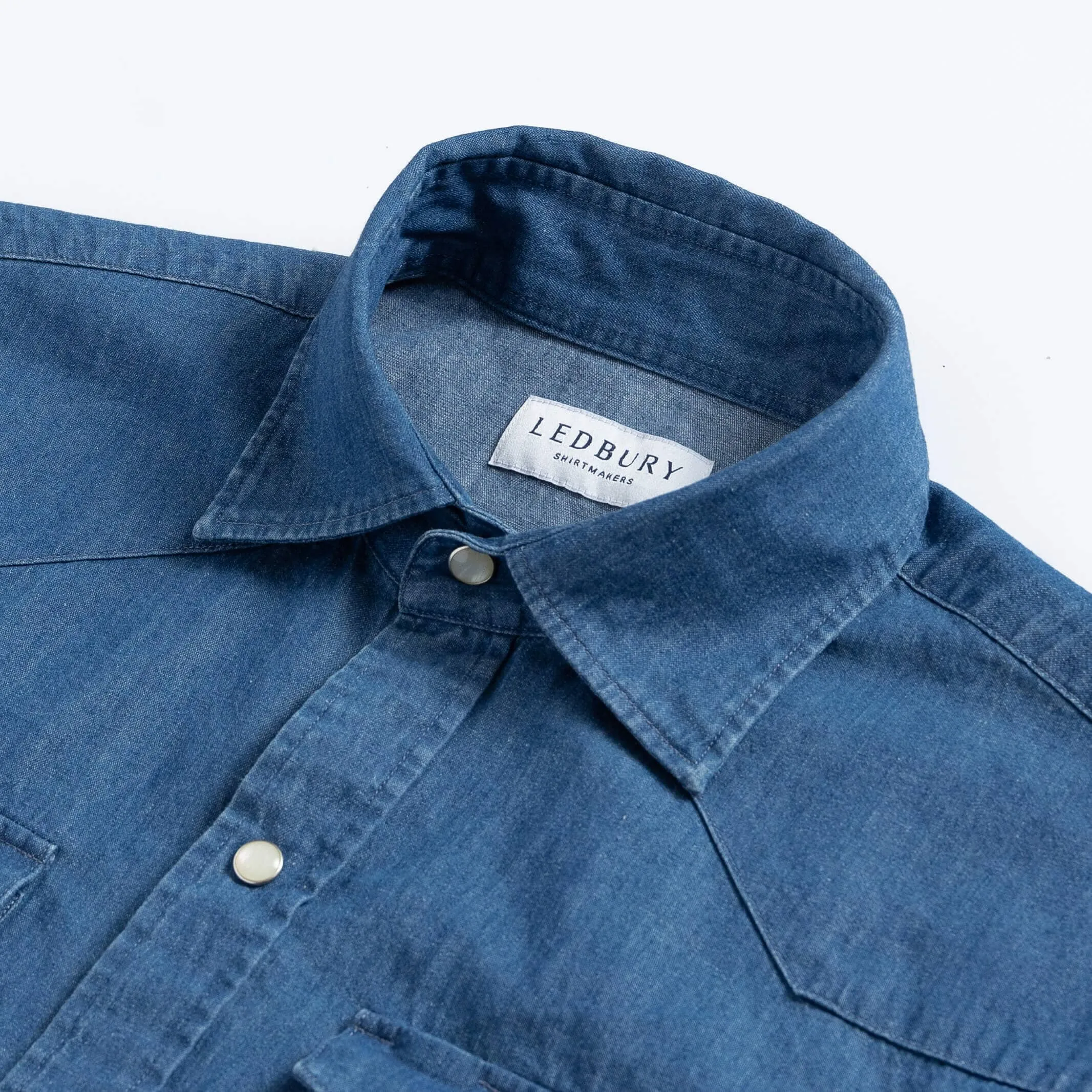 The Denim Blue Charlap Western Custom Shirt